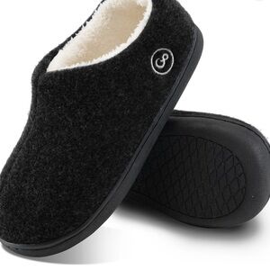 Cozy Black Slippers with White Lining